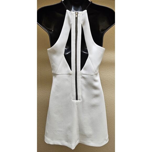 BCBGeneration white mini dress with high neck and black straps Size 2 - Picture 3 of 10